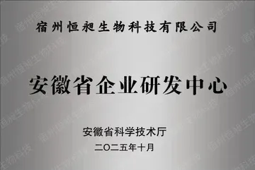 Anhui Enterprise R&D Center certificate
